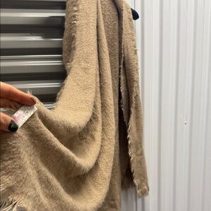 Free People Tan Fringed Scarf